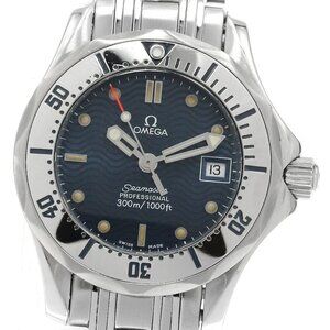 OMEGA Seamaster300 2582.80 Date Navy Dial Quartz Ladies Watch_894434